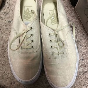 Cream linen vans